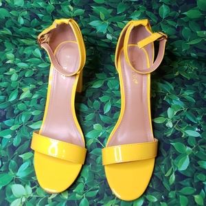 Yellow Block Heels